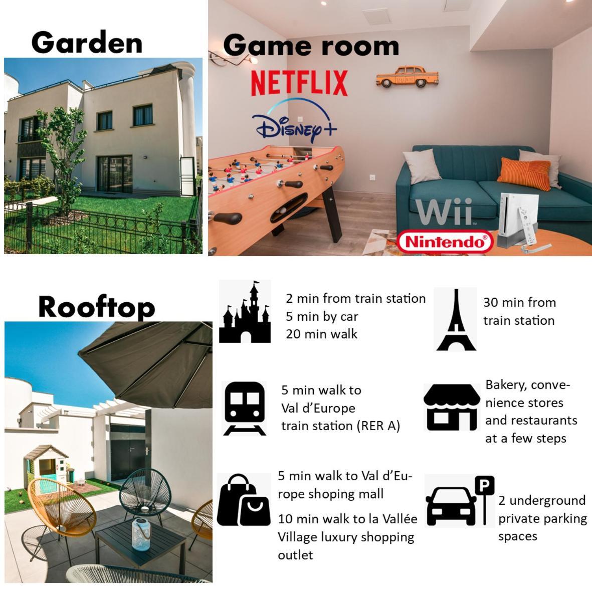 Perfect For Disney, Game Room, Rooftop, Parking Chessy  Esterno foto